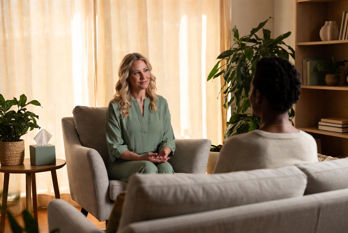 Calm one-on-one session setting